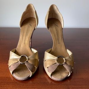 Giuseppe Zanetti Bronze/Gold Peep Toe